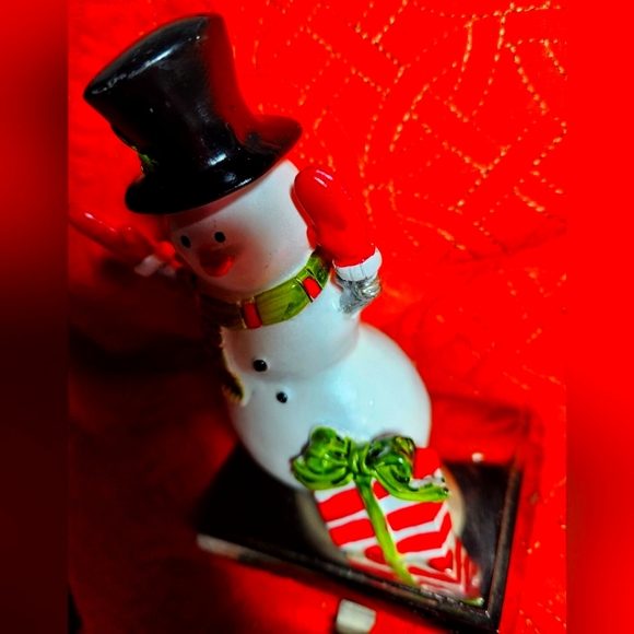 Snowman Stocking Holder/Hook, Holiday/Christmas, weighted, Vintage - Picture 12 of 12